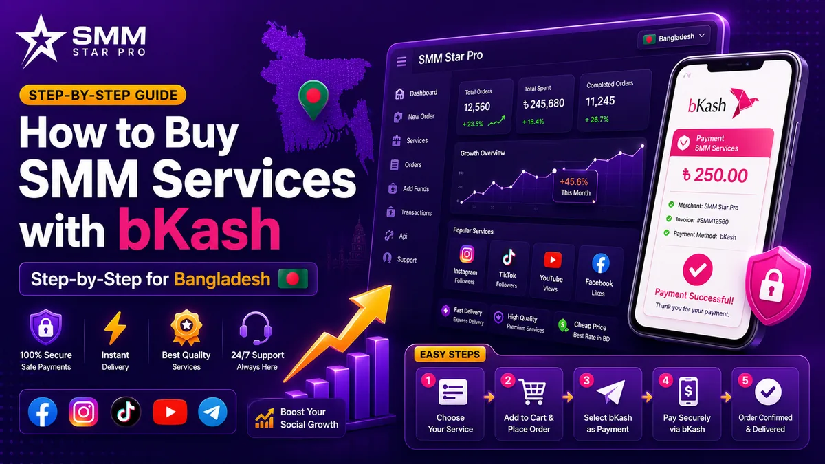 How to buy SMM services with bKash in Bangladesh step by step