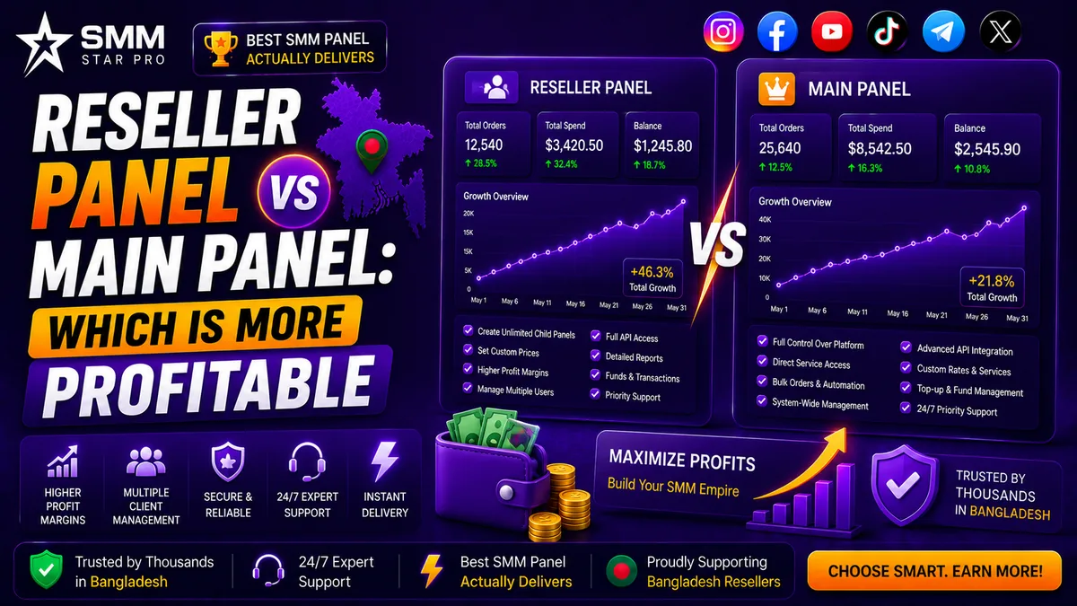 Main panel vs reseller panel, which to choose for your SMM business