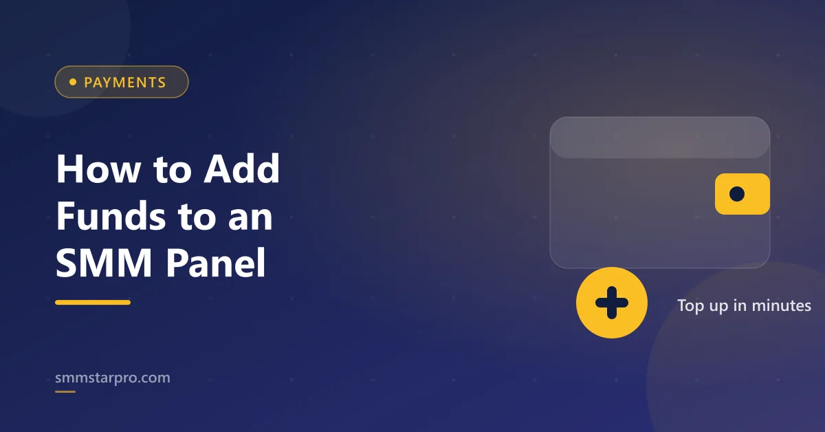 Wallet with coin and plus sign showing how to add funds to an SMM panel
