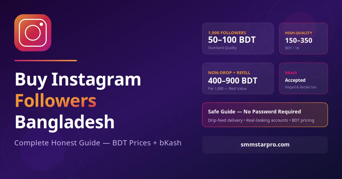 Buy Instagram Followers Bangladesh — BDT price guide with bKash payment and safe SMM panel tips