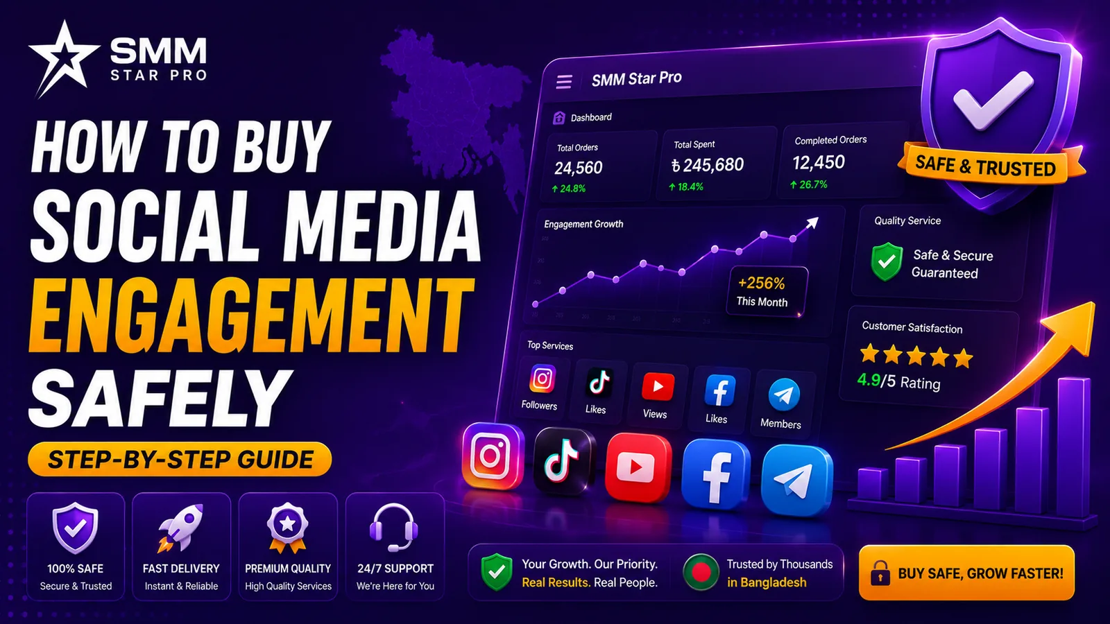 How to Buy Social Media Engagement Safely (Step-by-Step) - SMM Star Pro