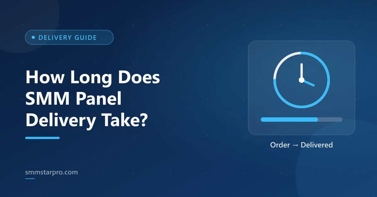 Clock and progress bar showing how long SMM panel delivery takes